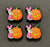 4 Pcs Pink Pig with Pumpkin Silicone Focal Beads