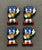 4 Pcs Blue Cartoon Silicone Focal Beads