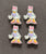 4 Pcs Girl Duck with Pink Bow Silicone Focal Beads