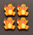 4 Pcs Orange Dragon Silicone Focal Beads