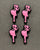 4 Pcs Pink Girl Blowing Kiss Silicone Focal Beads