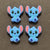 4 Pcs Blue Alien Silicone Focal Beads