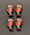 4 Pcs Girl Holding Strawberry Silicone Focal Beads