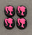 4 Pcs Pink Lady Silicone Focal Beads