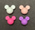 4 Pcs Random Colored Mouse Heads Mix Silicone Focal Beads