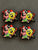 4 Pcs Christmas Cartoon with Candy Cane Silicone Focal Beads