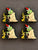 4 Pcs Green Guy Santa Hat with Dog with Antlers Silicone Focal Beads