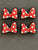 4 Pcs Red Polka Dot Bow Silicone Focal Beads