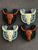 4 Pcs Bull Skull with Horse Shoe Silicone Focal Beads